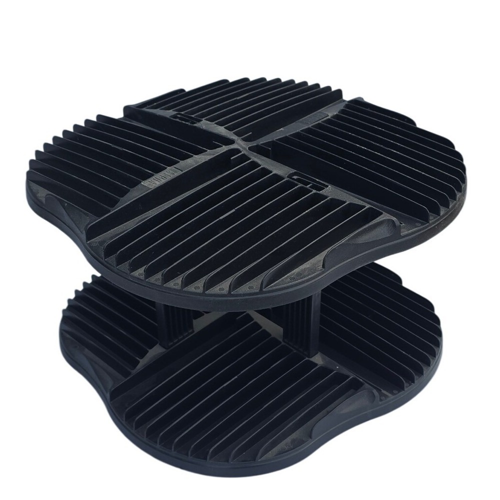 Alpha Black Rotating CD DVD Media Storage Rack 2 Tier Ball Bearing Spinner Base